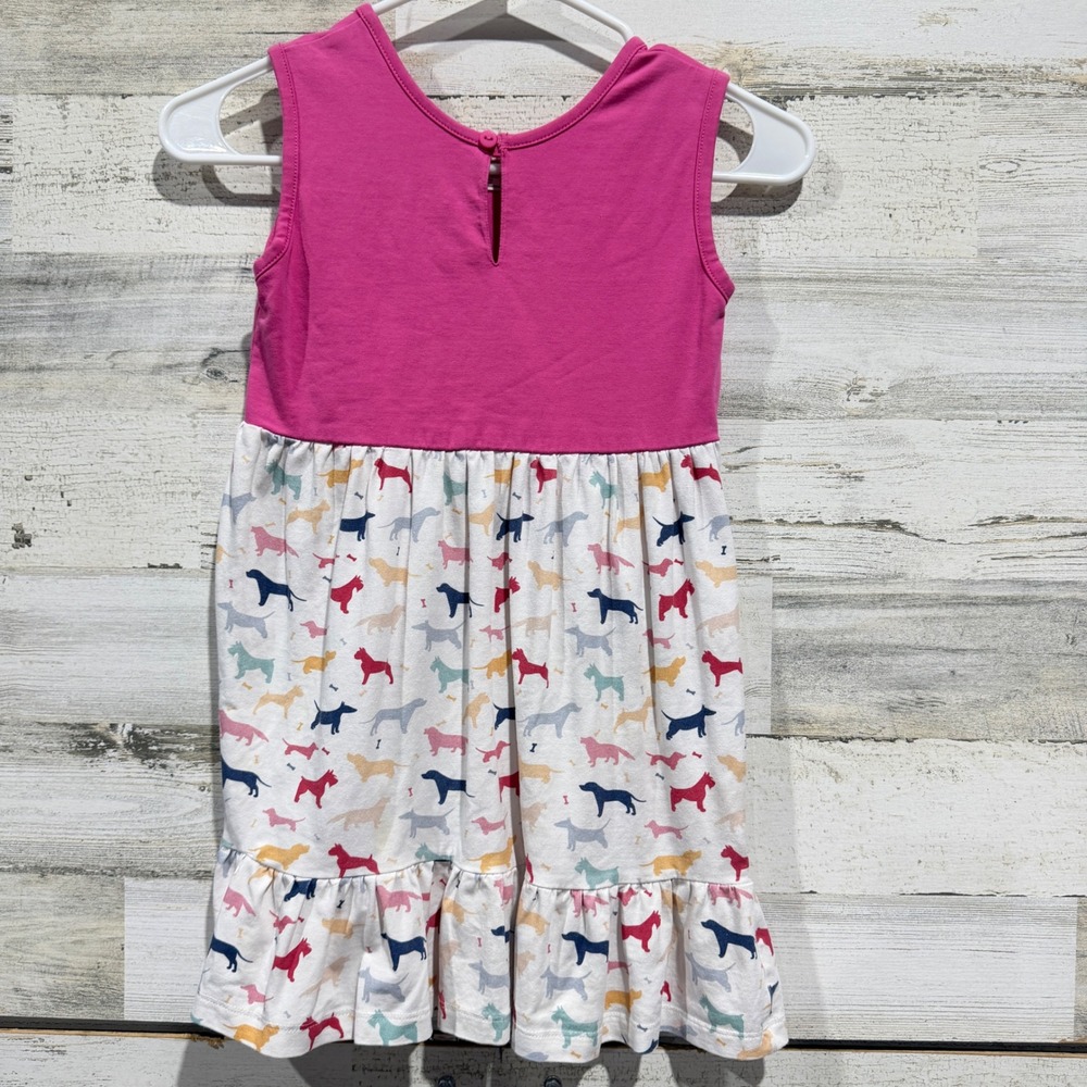 Cheeky Plum Dress Girls 10/12Y Pink Dog Print Ruffle Hem Play *Flawed